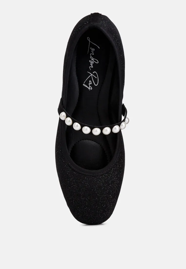 Pearl Embellished Ballerina Flats By Ruw