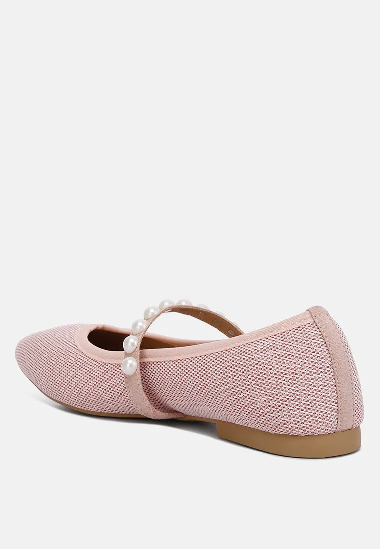 Pearl Embellished Ballerina Flats By Ruw
