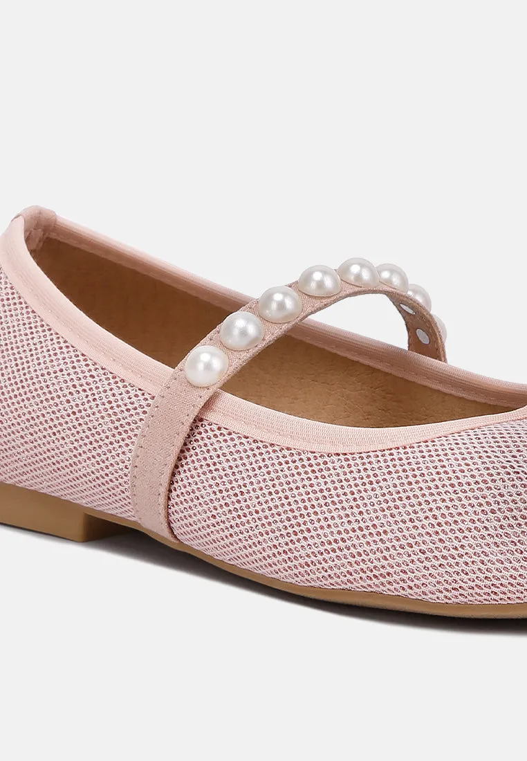 Pearl Embellished Ballerina Flats By Ruw
