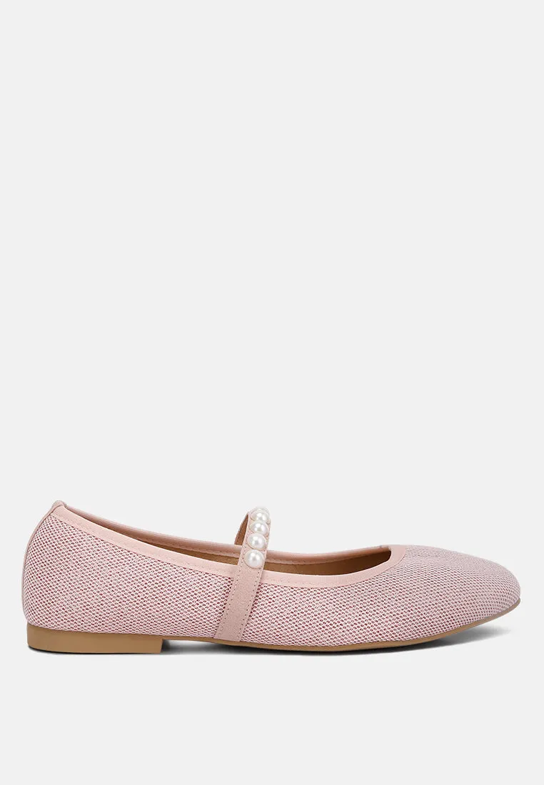 Pearl Embellished Ballerina Flats By Ruw