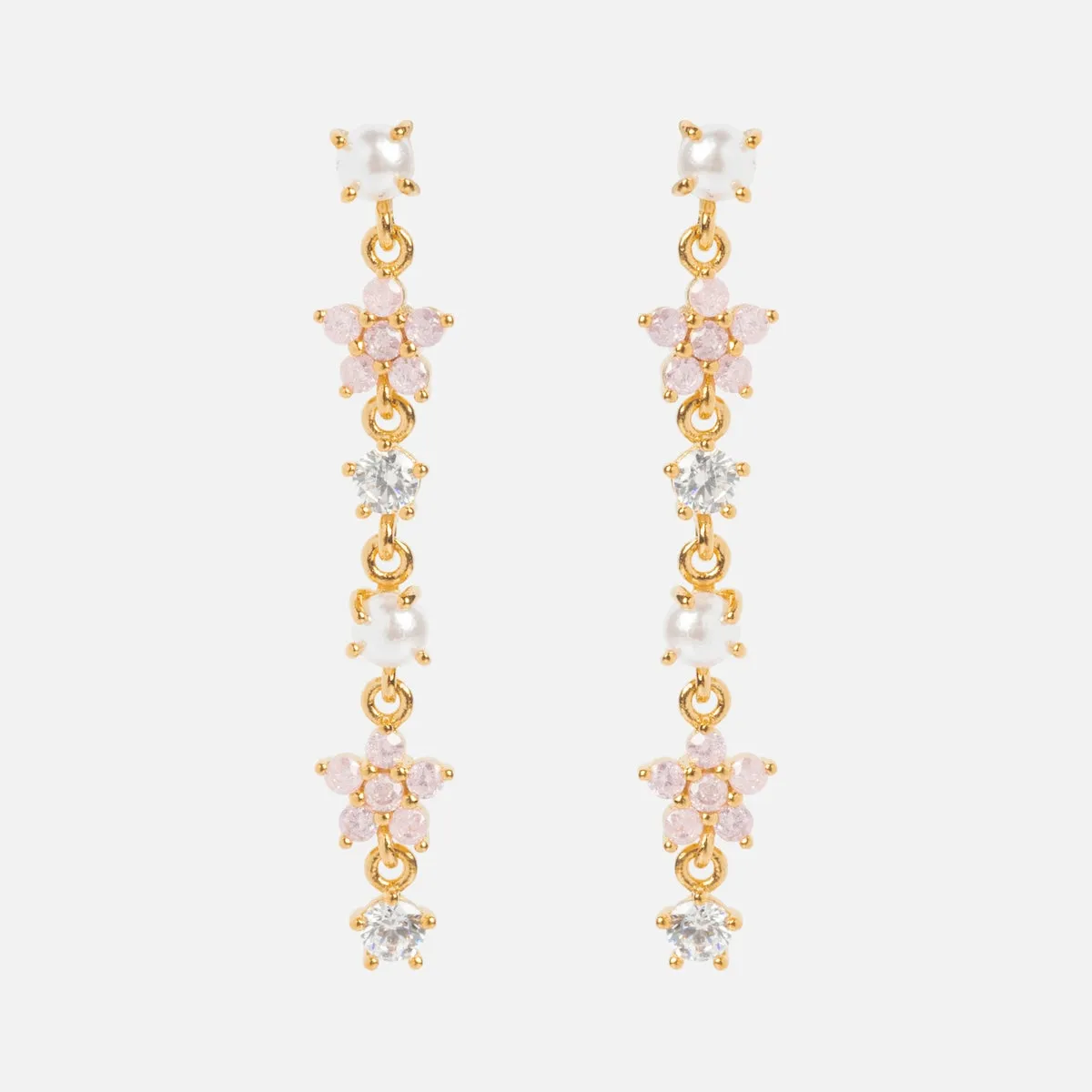 Pearl Petals Dangle Earrings