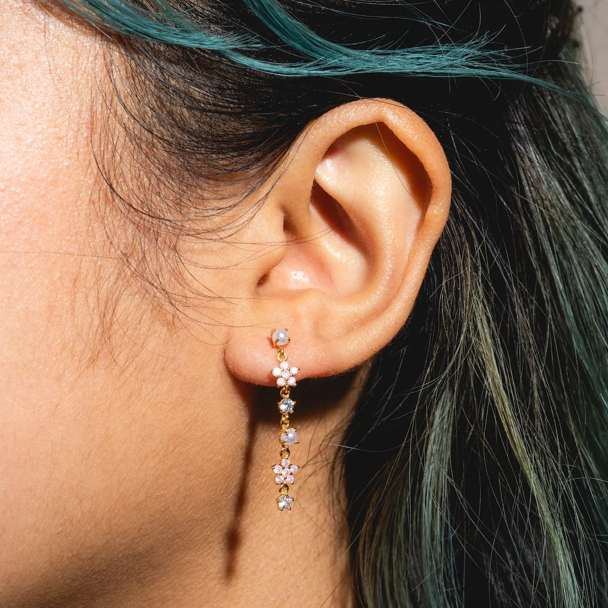 Pearl Petals Dangle Earrings