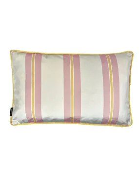 Pink and Cream Striped Velvet Cushion Pink and Cream Striped Velvet Cushion