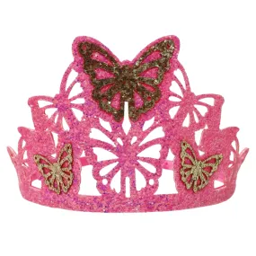 Pink Poppy Vibrant Vacation Butterfly Soft Glitter Crown Pink Poppy Vibrant Vacation Butterfly Soft Glitter Crown