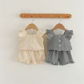 Plaid Ruffle Cami Vest & Flowy Shorts Plaid Ruffle Cami Vest & Flowy Shorts