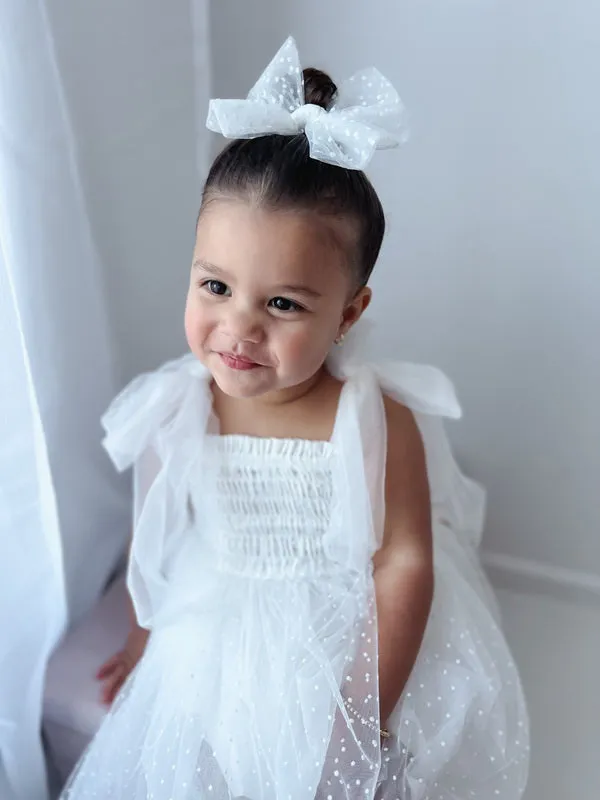 Poppy White Swiss Dot Dress