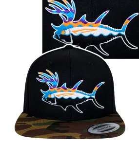 "Buck-Eye Explorer" Unisex Black & Camo Flatbill Snapback Hat "Buck-Eye Explorer" Unisex Black & Camo Flatbill Snapback Hat