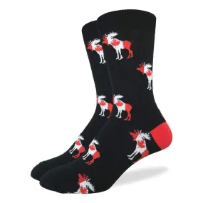 "Canada Moose" Cotton Crew Socks by Good Luck Sock "Canada Moose" Cotton Crew Socks by Good Luck Sock
