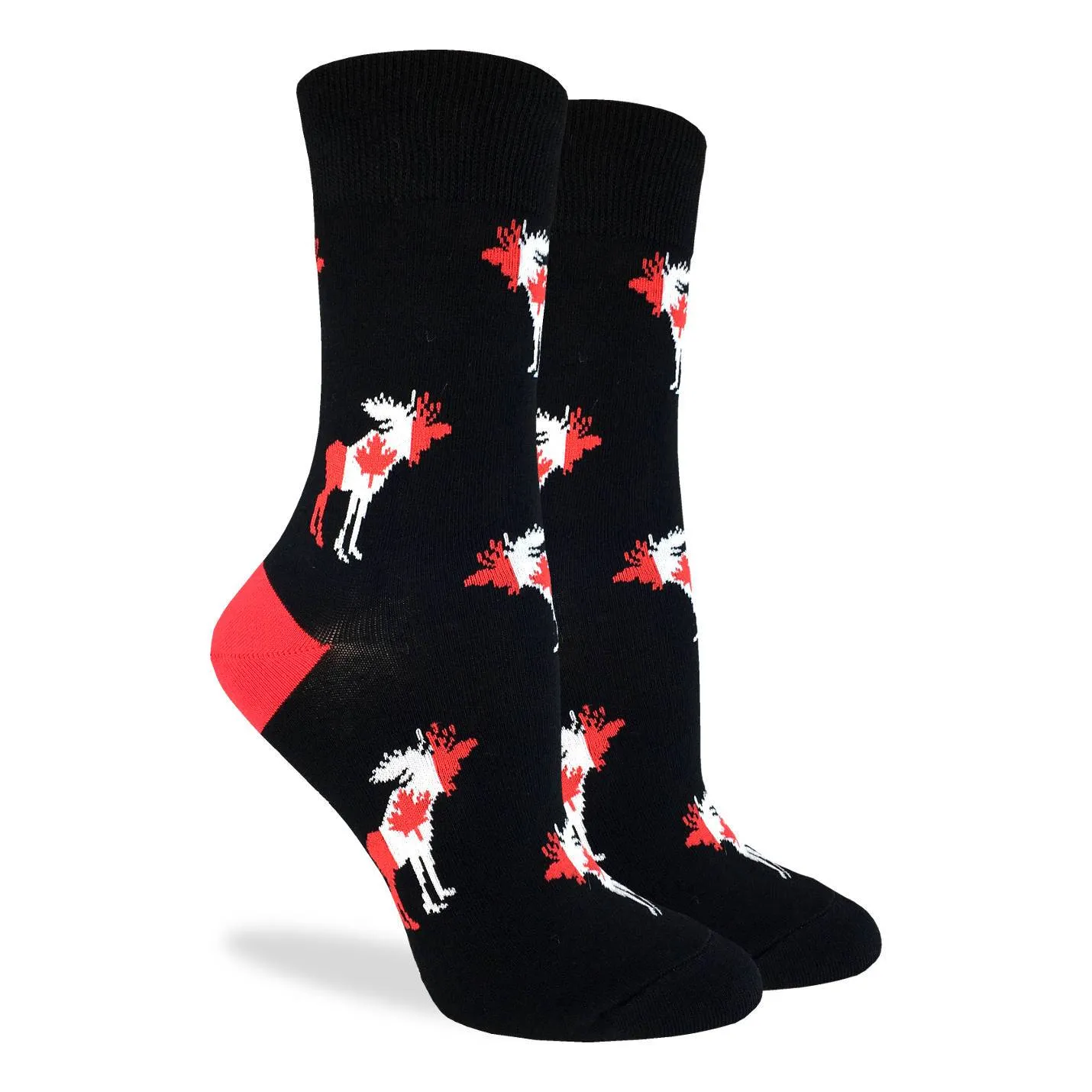 "Canada Moose" Cotton Crew Socks by Good Luck Sock
