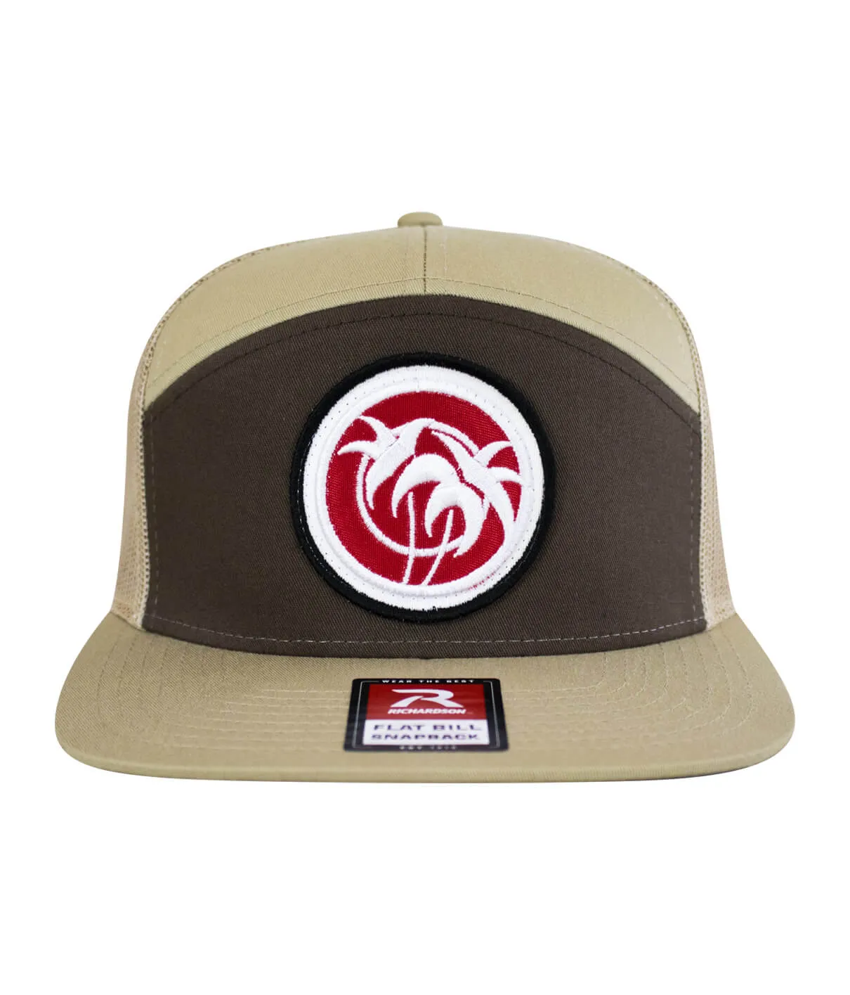 "Rojo Negro Patch" 7 Panel Trucker Snapback Hat For Men And Women