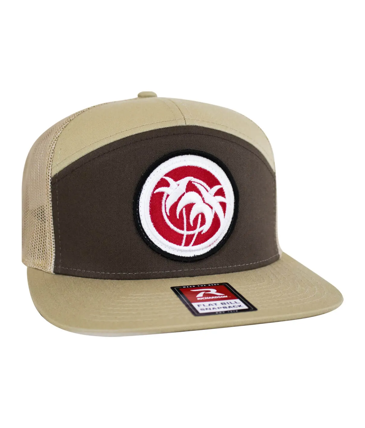 "Rojo Negro Patch" 7 Panel Trucker Snapback Hat For Men And Women