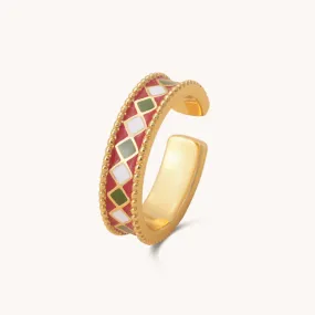 Red band Adjustable Gold Ring Red band Adjustable Gold Ring