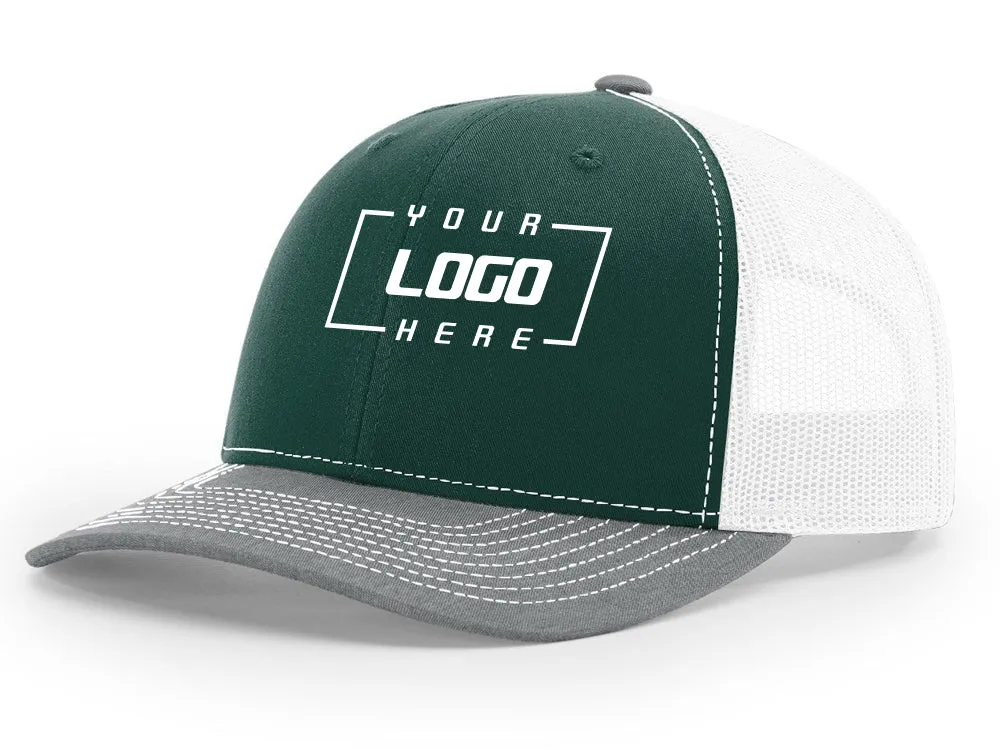 Richardson 112 Trucker - Dark Green/White/Grey