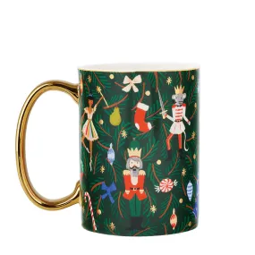 RIFLE PAPER CO. | Evergreen Nutcracker Porcelain Mug RIFLE PAPER CO. | Evergreen Nutcracker Porcelain Mug