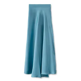 Signature Summer Silk Circle Midi Skirt IN: Blue