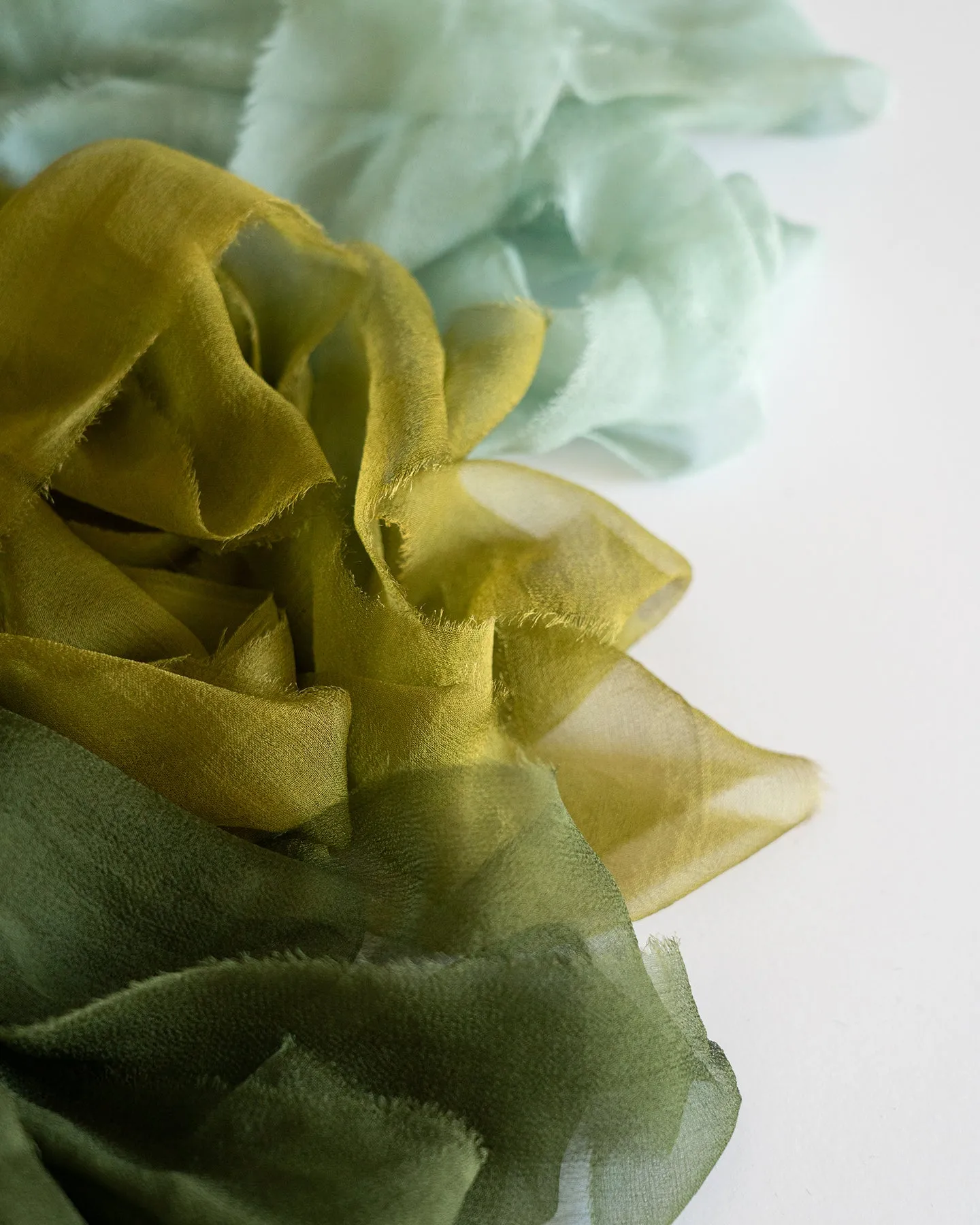 Silk Gossamer Ribbon in Lichen