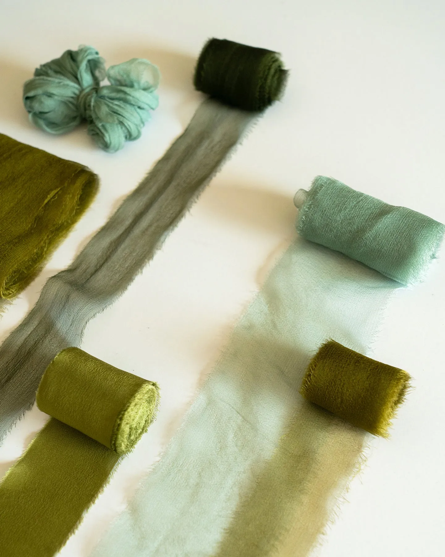 Silk Gossamer Ribbon in Lichen