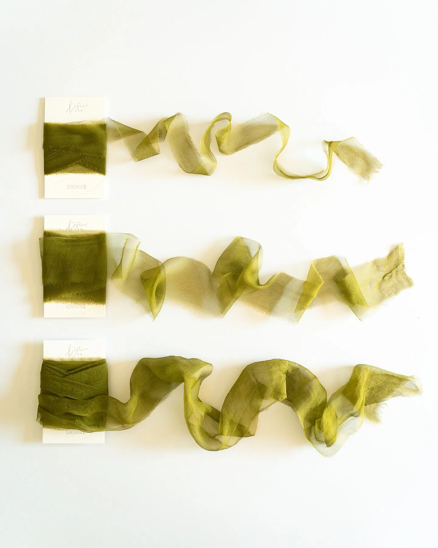 Silk Gossamer Ribbon in Lichen