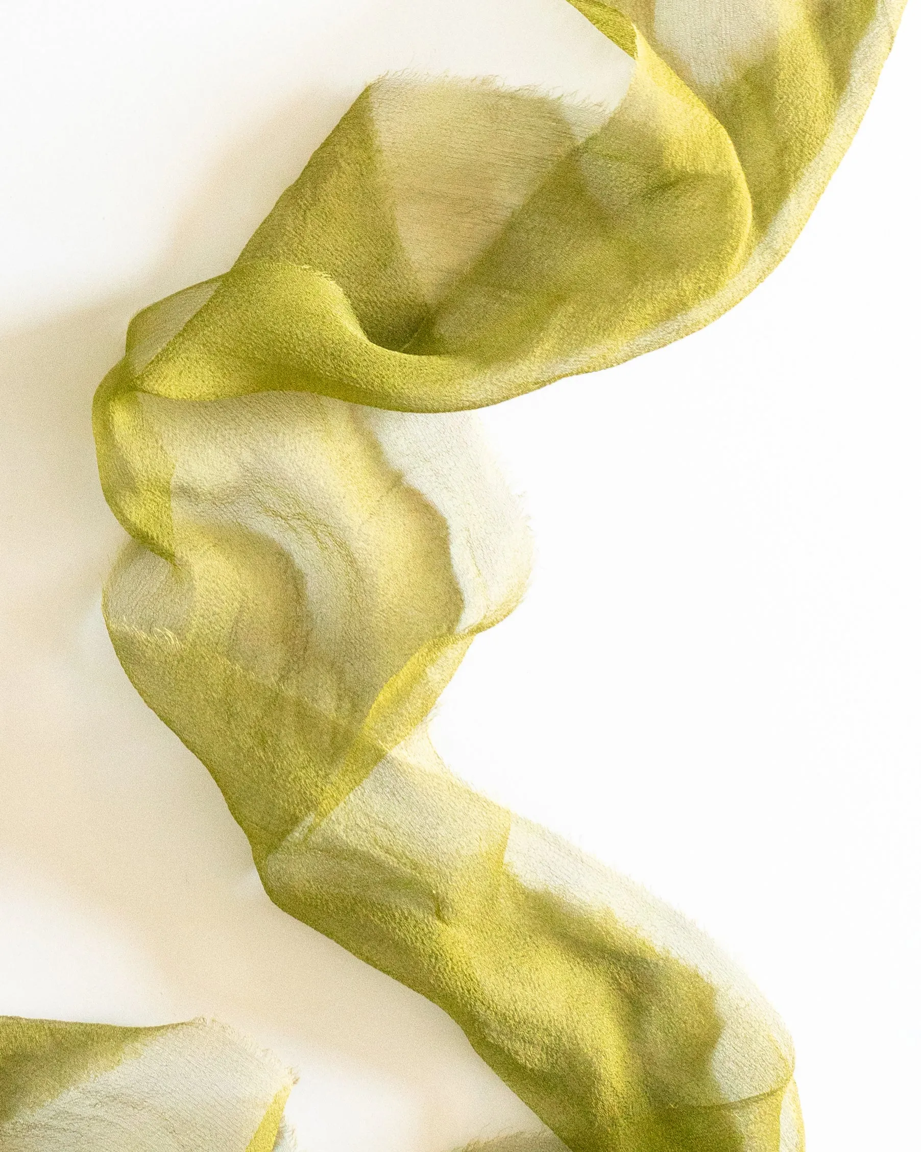 Silk Gossamer Ribbon in Lichen