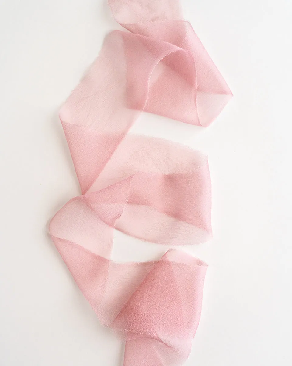 Silk Gossamer Ribbon in Peony