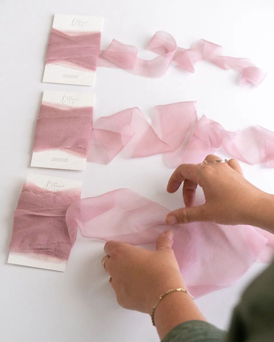 Silk Gossamer Ribbon in Peony