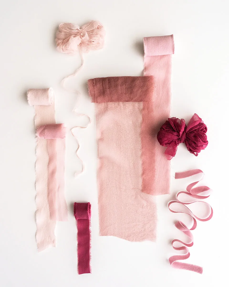 Silk Gossamer Ribbon in Peony