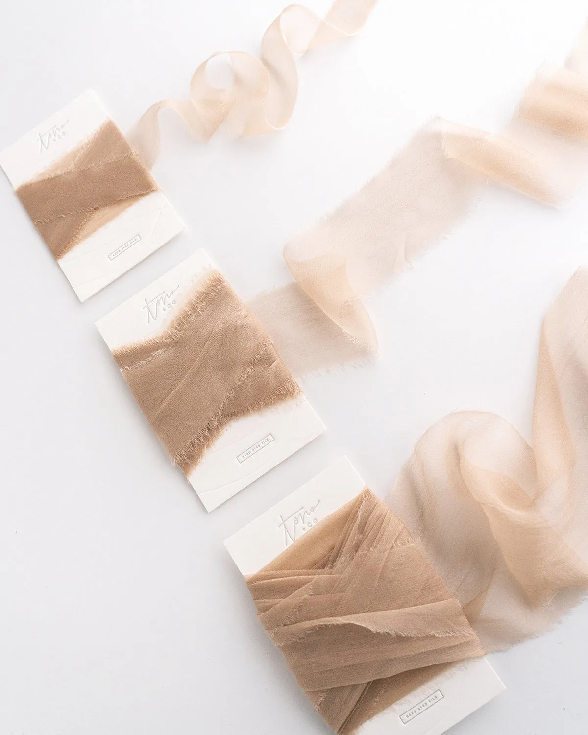 Silk Gossamer Ribbon in Sand