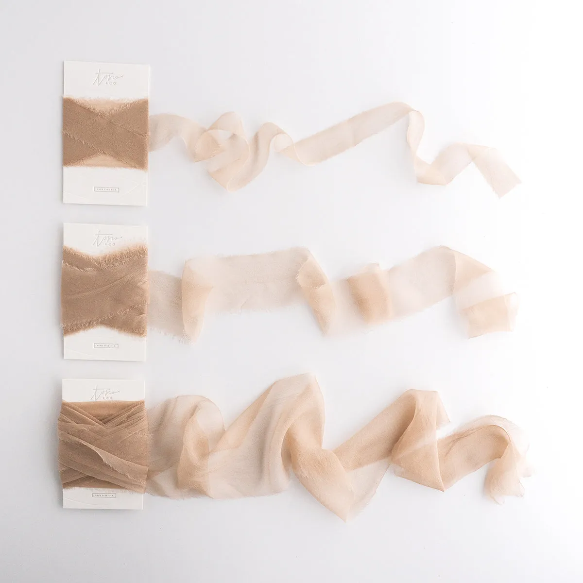 Silk Gossamer Ribbon in Sand