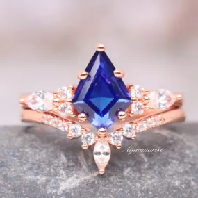 Skye Cornflower Sapphire Ring Set- 14K Rose Gold Vermeil Skye Cornflower Sapphire Ring Set- 14K Rose Gold Vermeil