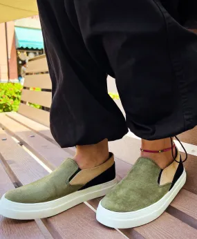 Slip On Espadrilles Olive X Beige Slip On Espadrilles Olive X Beige