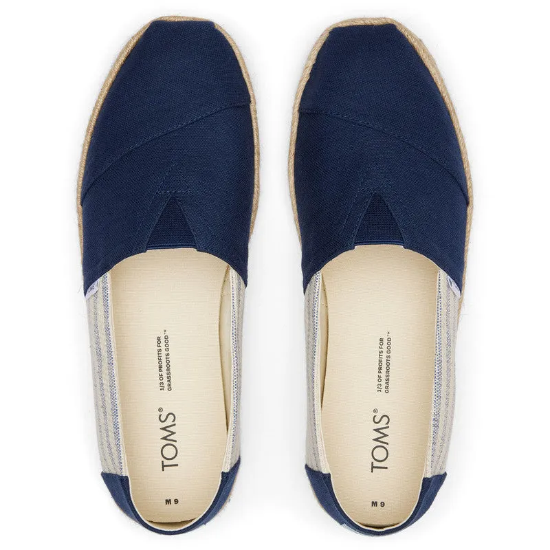 Soft Navy Stripe Sustainable Espadrilles