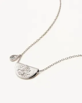 Sterling Silver Lotus Birthstone Necklace - March - Aquamarine Sterling Silver Lotus Birthstone Necklace - March - Aquamarine