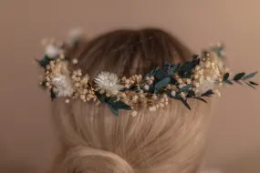 Straw Flowers & Dried Eucalyptus Baby's Breath Crown / Gypsophila Crown / Real Dried Flowers Crown / Dried Wedding Crown Straw Flowers & Dried Eucalyptus Baby's Breath Crown / Gypsophila Crown / Real Dried Flowers Crown / Dried Wedding Crown