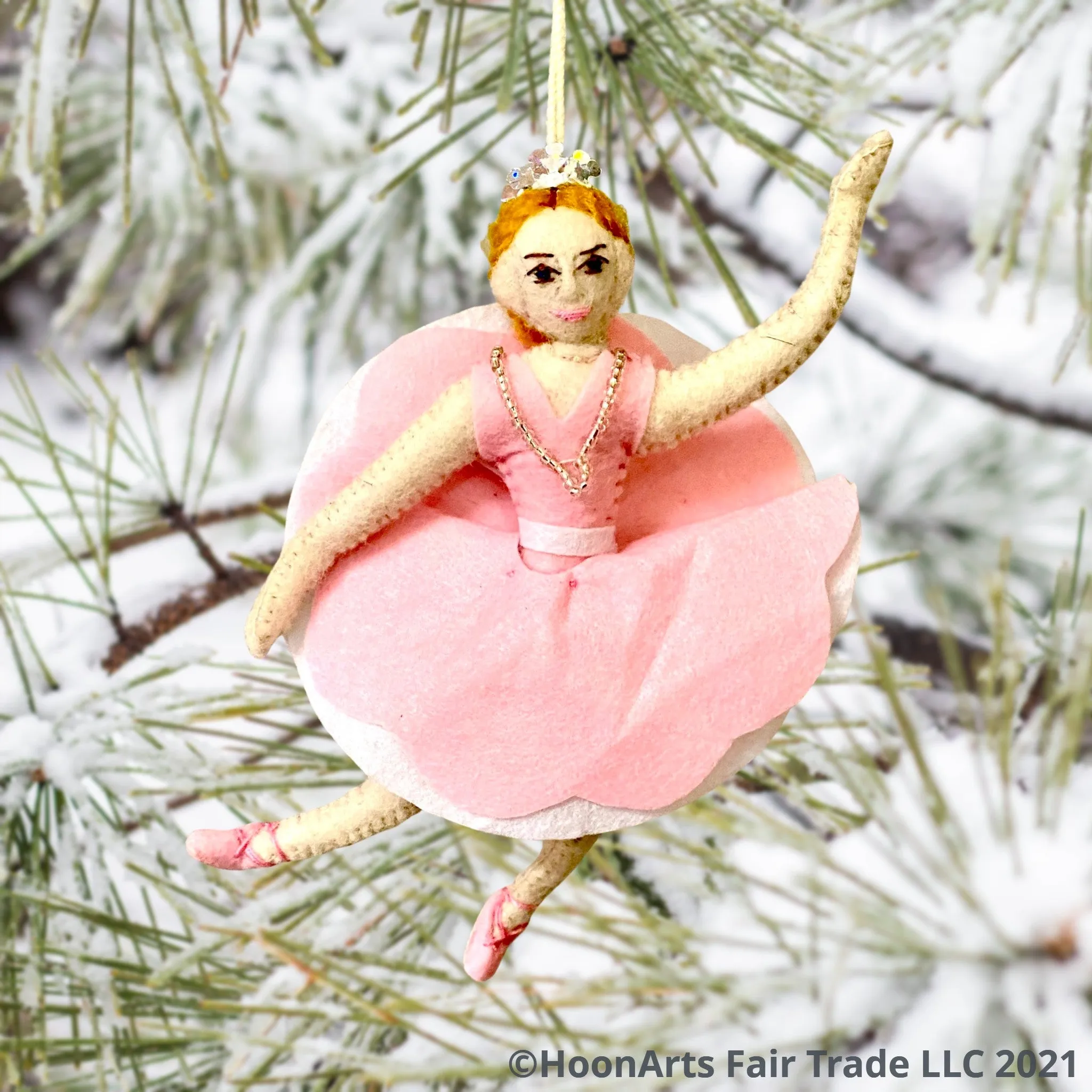 Sugar Plum Fairy Felt Christmas Ornament from Kyrgyzstan