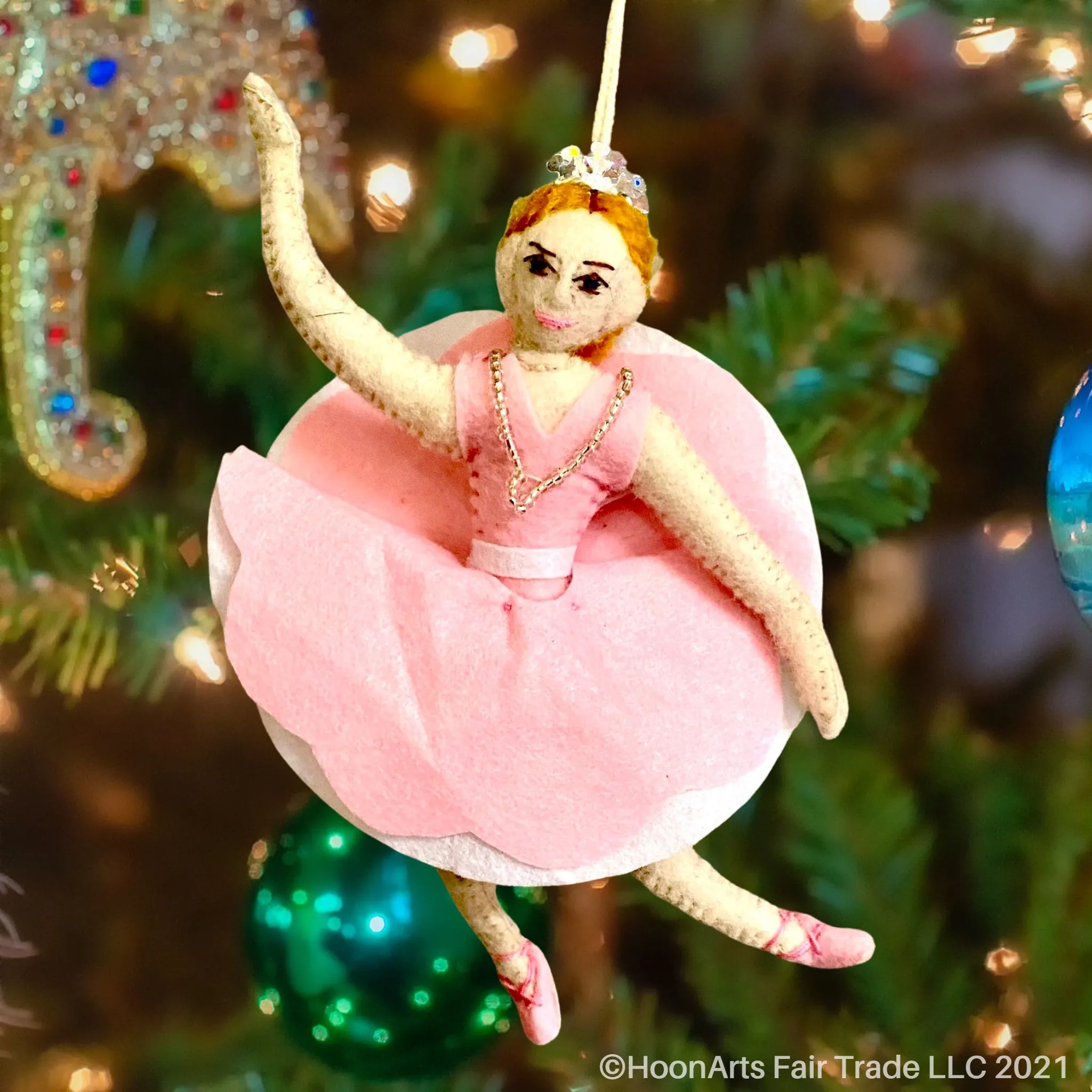 Sugar Plum Fairy Felt Christmas Ornament from Kyrgyzstan