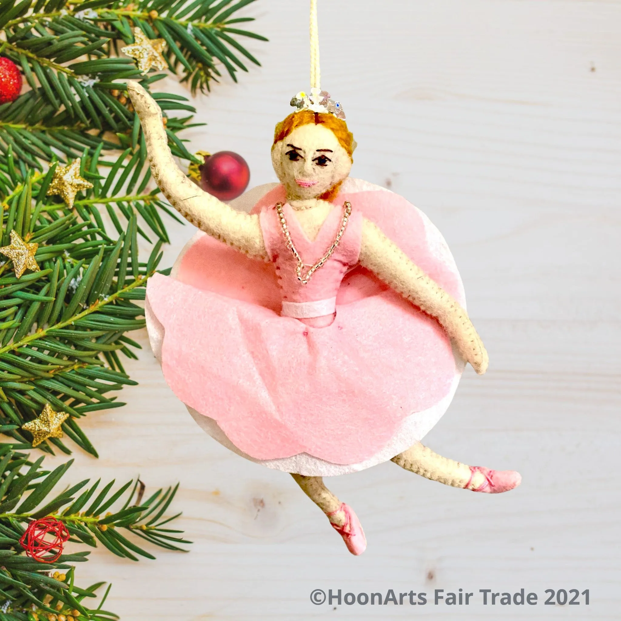 Sugar Plum Fairy Felt Christmas Ornament from Kyrgyzstan