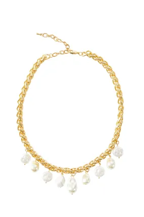 Twisted Chain with Pearl Drops Necklace Twisted Chain with Pearl Drops Necklace