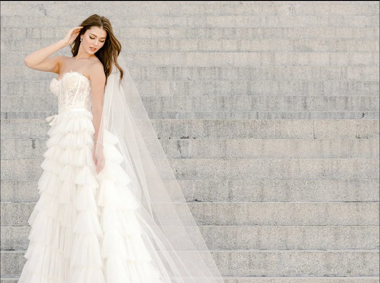 VICTORIA Cathedral Bridal Veil 108 Inch