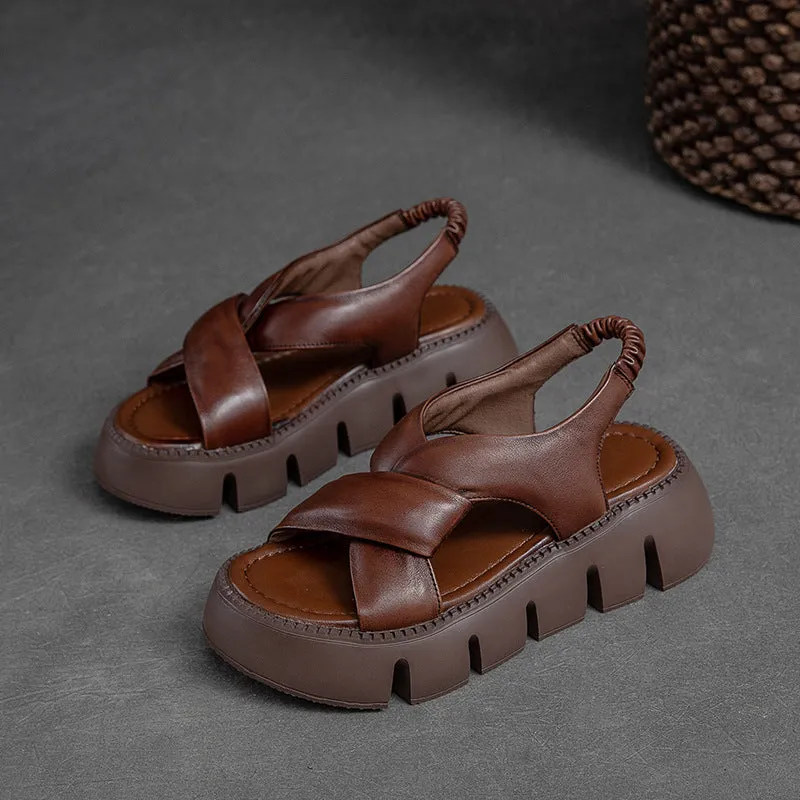 Women Summer Platform Casual Leather Sandals