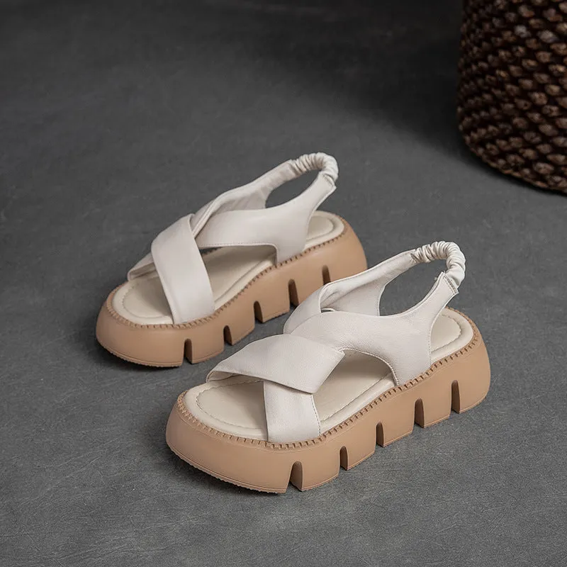 Women Summer Platform Casual Leather Sandals