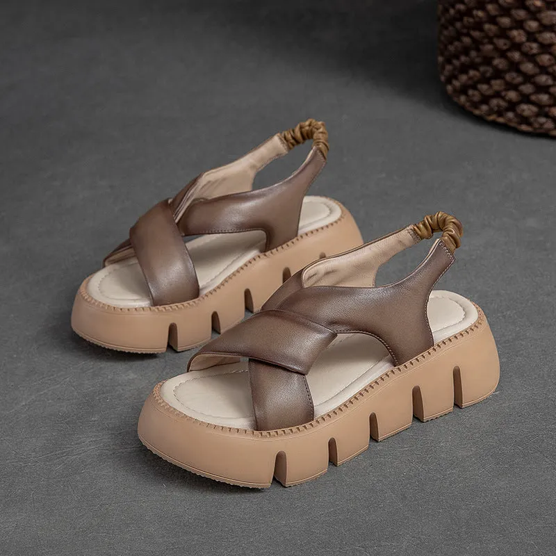 Women Summer Platform Casual Leather Sandals