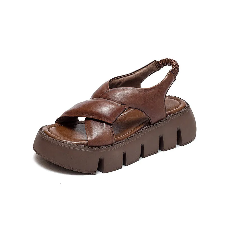 Women Summer Platform Casual Leather Sandals