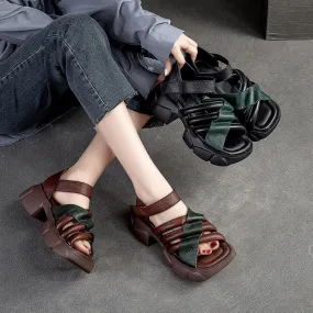 Women Summer Retro Lug Sole Casual Sandals Women Summer Retro Lug Sole Casual Sandals